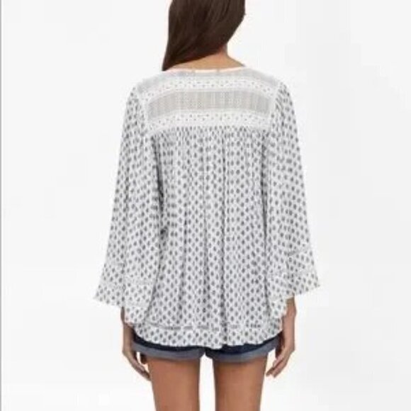 French Connection Ava Tile Gypsy Boho Top Size Large - Picture 15 of 15